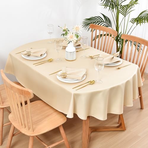 Wolkemer Set of 4 Beige Cloth Napkins 17x17 Inches Washable Dinner Napkins - Image 6