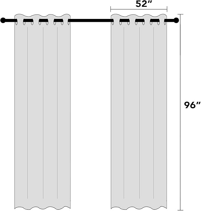 PrinceDeco Primitive Textured Linen 100% Blackout Curtains for Bedroom/Living Room Energy Saving Window Treatment Curtain Drapes, Burlap Fabric with White Thermal Insulated Liner (52 x 96 in, Ivory)