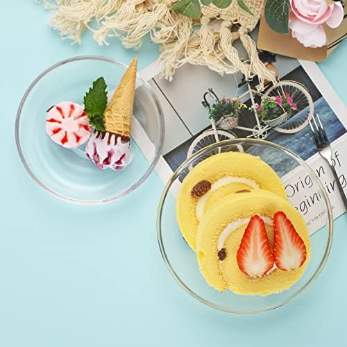 WHJY 6 pcs Clear Glass Plates, 4.5 inch Glass Plate Set, Small Dessert Plates Tea Plates Bulk (Pack of 2) - Image 5
