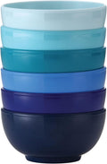 French Bull Melamine Small Bowls, 6-Piece Set, Small Serving Bowl – Snack, Condiment, Dip, Dessert, Ice Cream – Shatter Proof, Food-Safe, BPA Free, Dishwasher Safe, 5.5” 22 oz - Shades of Blue