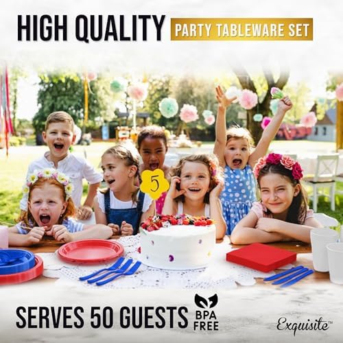 Exquisite 350 Pcs Patriotic Plates and Napkins Party Supplies Plate Sets - Image 6