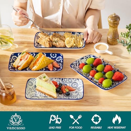 vancasso Selene Rectangular Salad Plates 8.5"x5.1"Inch, Set of 6 - Image 4