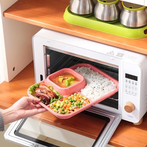 Unbreakable Rectangular Divided Plates for Adults 4 Sections Portion Control Plates Set of 2 Plastic Dinner Plate for Camping Outdoor or Every Day Use - Image 2