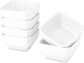 Delling 6 Oz Ramekins, Square Souffle Dish for Pudding, Creme Brulee, Dessert, Snack, Bakeware Cups Set for Baking and Dip Sauce, Oven Safe, Set of 6