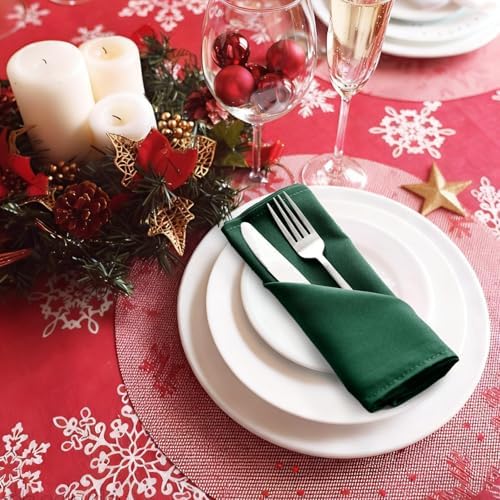 Hiasan Cloth Napkins Set of 6, 20 x 20 Inch, Hunter Green - Image 3