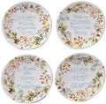 Christmas Story Canape Plates – Set of 4 6-Inch Holiday Luncheon Plates with Heartfelt Sayings – Ceramic Christmas Appetizer Dishes with Winter Greenery & Scripted Seasonal Messages by CERTIFIEDINTERNATIONAL