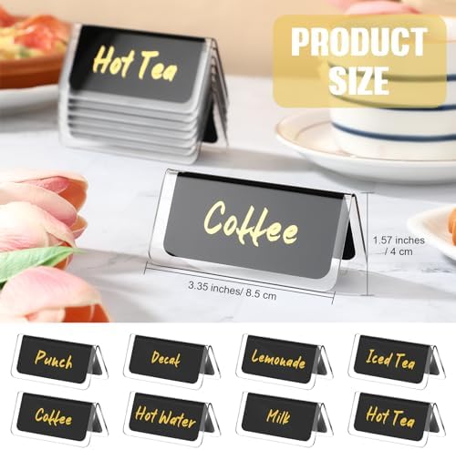 Domensi 8 Pcs Acrylic Coffee Tent Sign Double Sided Table Decaf Coffee Tea - Image 2