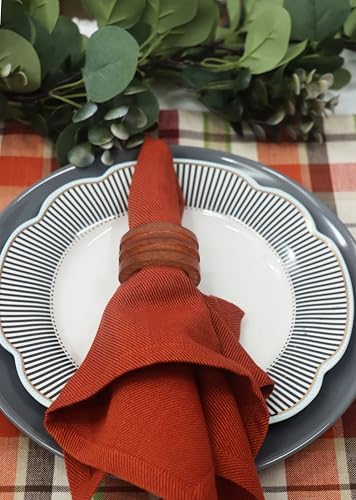 COTTON CRAFT Solid Wood Fluted Ribbed Napkin Rings - Set of 12 Napkin Rings - Image 5