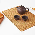 12 Pack Rectangular Woven Placemats, Rattan Wicker Table Mats, 17" x 12", Natural Seagrass Place Mats for Dining Table