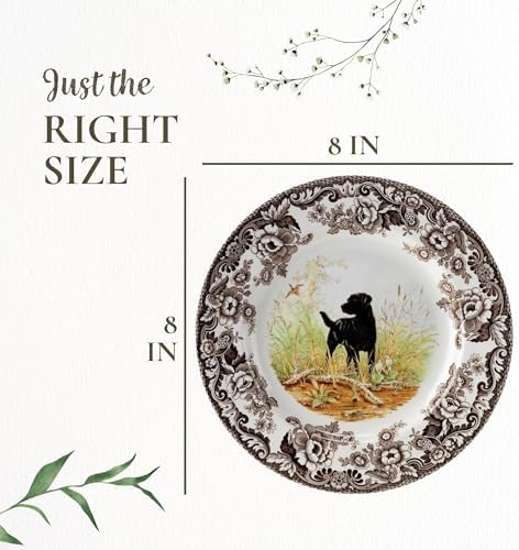 Spode Woodland Hunting Dogs Black Labrador Salad Plate - Image 2