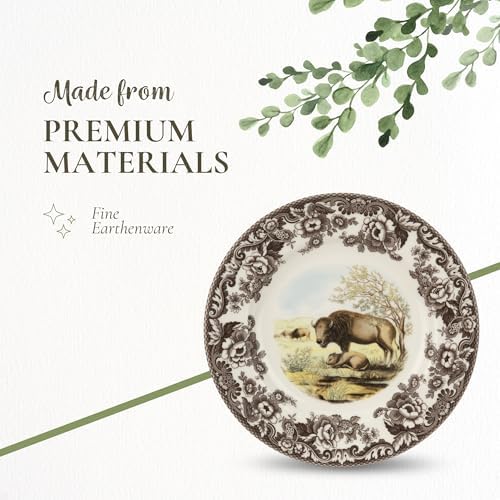 Spode – Woodland Woodland Salad Plate - Bison - Brown/White - Image 4