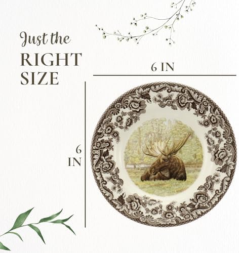 Spode Majestic Moose 6" Bread and Butter Plate - Wildlife Holiday Accent, Rustic Cabin Decor for Appetizers or Rolls, Fine Earthenware - Microwave, Dishwasher, Oven Safe, Made in England - Image 7