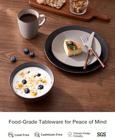 Famiware Venus Dinnerware Sets with Mugs, Ceramic Plates and Bowls for 4 - Image 4