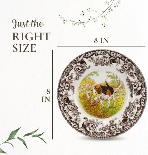 Spode – Woodland Woodland Salad Plate - Beagle - Brown/White - Image 7