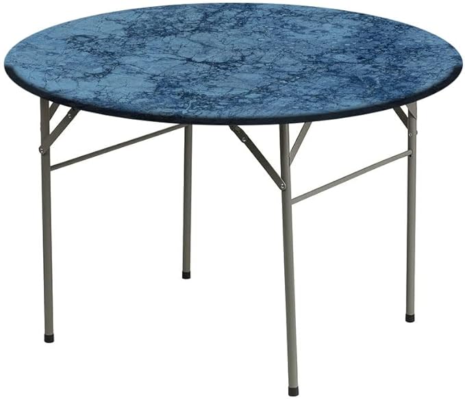 Polyester Tablecloth, Marble Waterproof Oil-Proof PVC Table Cloth, Abstract Crack Pattern, Fit Round Tables 39inch Diameter, Holiday Party Home Kitchen Dining Table Decoration, Blue