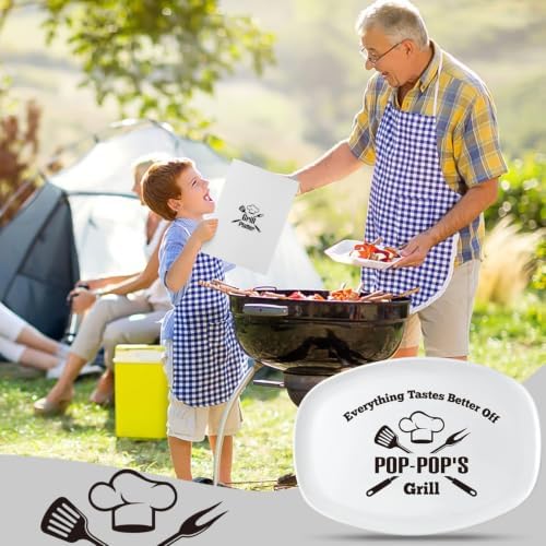 R HORSE Melamine Grill Platter Gift, BBQ White Oval Serving Tray Plate - Image 6