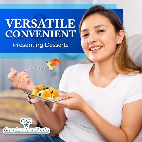 Tempered Glass Dessert Plates – 6 Inch Elegant Square Appetizer Plates, Modern Serving Dishes for Snacks, Salads & Sweets, Durable, Microwave & Dishwasher Safe – Set of 4, Silver - Image 4