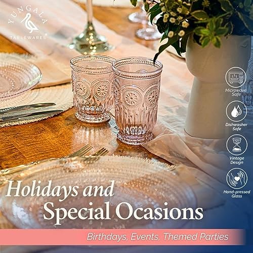 Pink Hobnail Dinner Plates Set of 4 Pressed Glass 10.5 Inch - Image 6