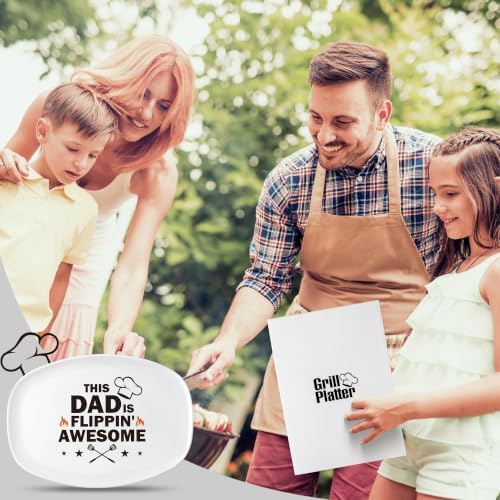 R HORSE Father Grill Platter Gift Dad BBQ Serving Tray Plate Dishes White Oval Serving Dishes Grandpa Daddy Christmas New Year Birthday Gift for Salads Desserts Charcuterie Outdoor Indoor Cooking - Image 6