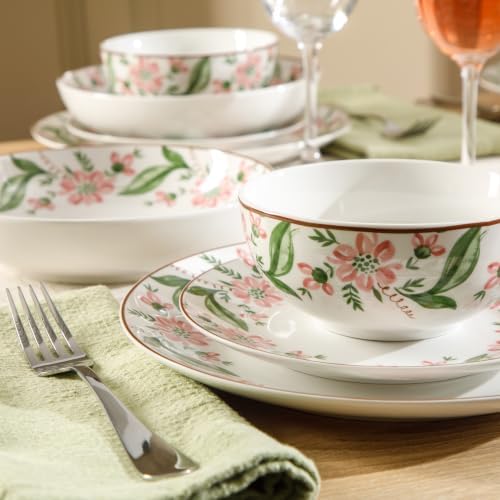 Martha Stewart Plates and Bowls Set, 16 Piece Dinnerware Set for 4, Blue - Image 3