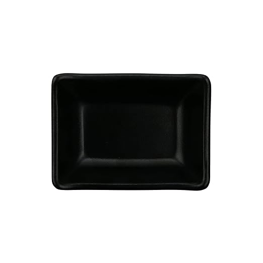 G.E.T. SD-3828-BK Black 2 oz, 3.75" x 2.75" Sauce Dish Nara, Melamine (Pack of 12)