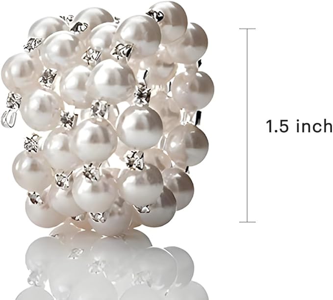 Decozen Set of 12 White Napkin Rings with Pearl Design, Festive, Table Decor Setting for Holiday, Wedding, Birthday, Kitchen, Home Decor, Housewarming Gift - Mothers Day Decorations
