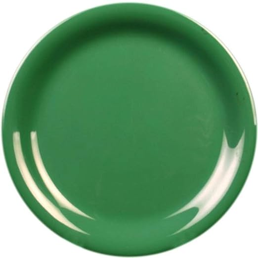 Yanco MS-107GR Mile Stone Narrow Rim Round Plate, 7.25" Diameter, Melamine, Green Color, Pack of 48
