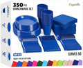 350 Pcs Dark Blue Plastic Plates for Party Dark Blue Disposable Plates Set 50 of Each 9 Dinner Plate Set 7 Dessert Plate Cups Napkins & Cutlery Plastic Dinnerware Set Exquisite by Exquisite