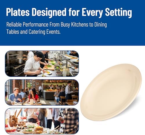 Carlisle FoodService Products Kingline Reusable Plastic Plate Appetizer Plate for Home and Restaurant, Melamine, 5.5 Inches, Tan, (Pack of 48) - Image 6