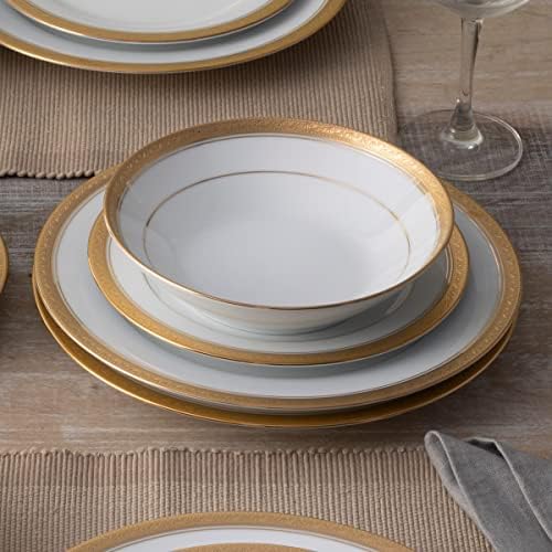 Noritake Crestwood Gold 12-Piece Dinnerware Set, Service for 4 - Image 6