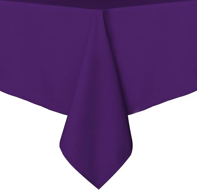 sancua Rectangle Tablecloth - 70 x 90 Inch - Stain and Wrinkle Resistant Washable Polyester Table Cloth, Decorative Fabric Table Cover for Dining Tables, Buffet Parties and Camping, Purple