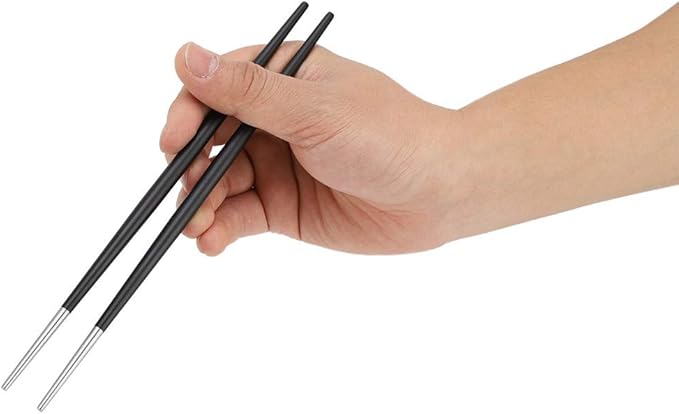 2 Pairs 304 Stainless Steel Chopstick Japanese Sushi Chopsticks Tableware Set Korean Chopsticks Set |Silver Black| chopstick sushi