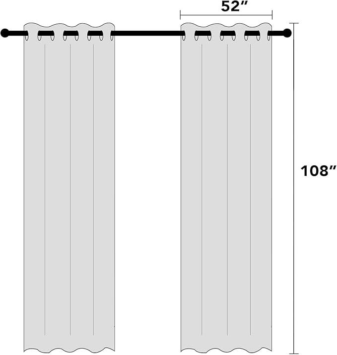 PrinceDeco 100% Blackout Curtains 108 Inches Long Thermal Insulated Textured Blackout Curtains 2 Panels Set Grommet Room Darkening Textured Curtains for Bedroom Living Room(52x108 inch,Teal Blue)