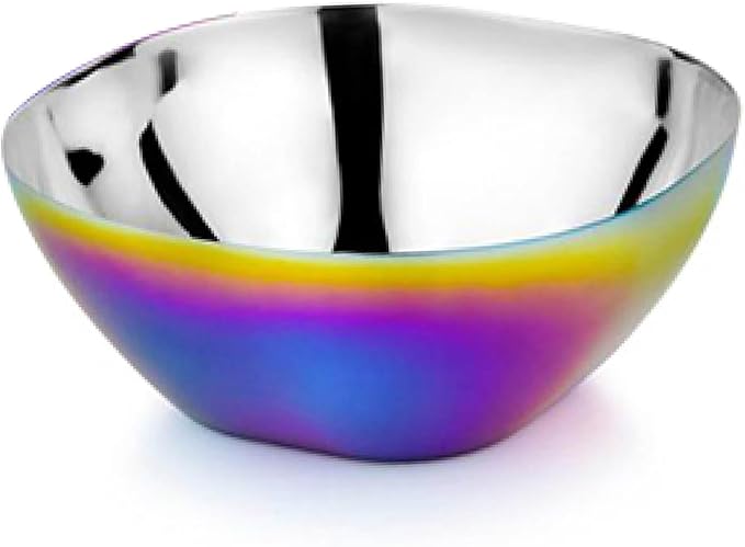 Ahimsa Stainless Steel Kids Bowl, Durable Pediatrician Designed Toddler Snack Bowls, 12oz, Premium Non Toxic Metal, Easy to Clean & Dishwasher Safe, Rainbow