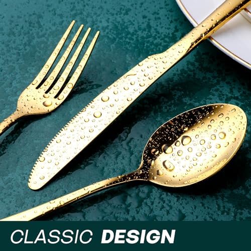 Gold Silverware Set, OGORI 30-Piece Gold Forged Stainless Steel Flatware Set, Service of 6 - Image 4