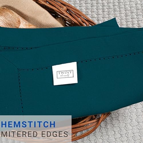 TWINY threads 12 Pack 100% Cotton Cloth Napkins, 18" x 18", Teal Green - Image 4