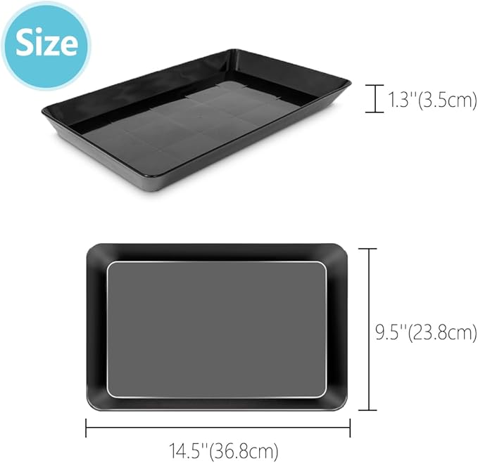 Serving Tray Platter, 6 Pcs Food Tray for Veggie Fruit Snack Dessert Cookie Cheese, Food Trays for Party Supplies Display, Plastic Platters for Serving Food, Large Trays, BPA Free