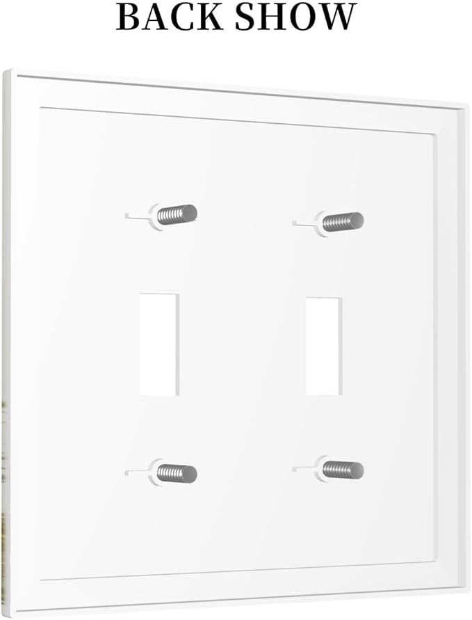Decorative Light Switch Cover Wildflower Botanical Plant Herbs Flower 2 Gang Wall Plate Double Toggle Switch Plate Receptacle Electrical Outlet Cover Switchplate for Bathroom Livingroom（2 Pack）