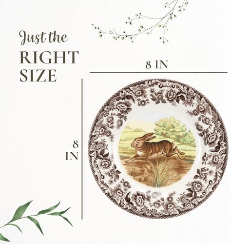 Spode Woodland Rabbit Salad Plate - Wildlife Animal Design, 8 Inch Fine Earthenware, Dishwasher, Microwave & Warm Oven Safe to 225°F - Made in England Rustic Country Dining Tableware - Image 7