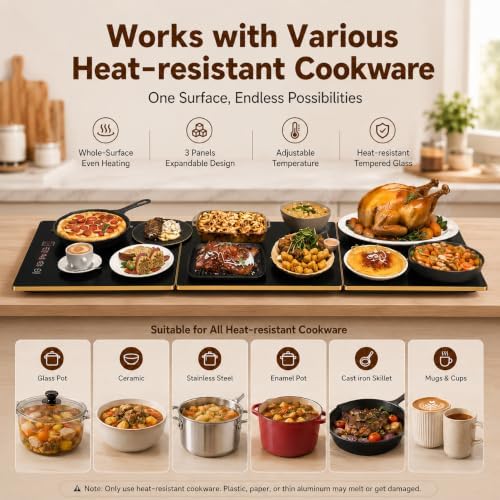 47"×12" Food Warmers for Parties Buffet, Linkable Warming Trays for Buffets - Image 6