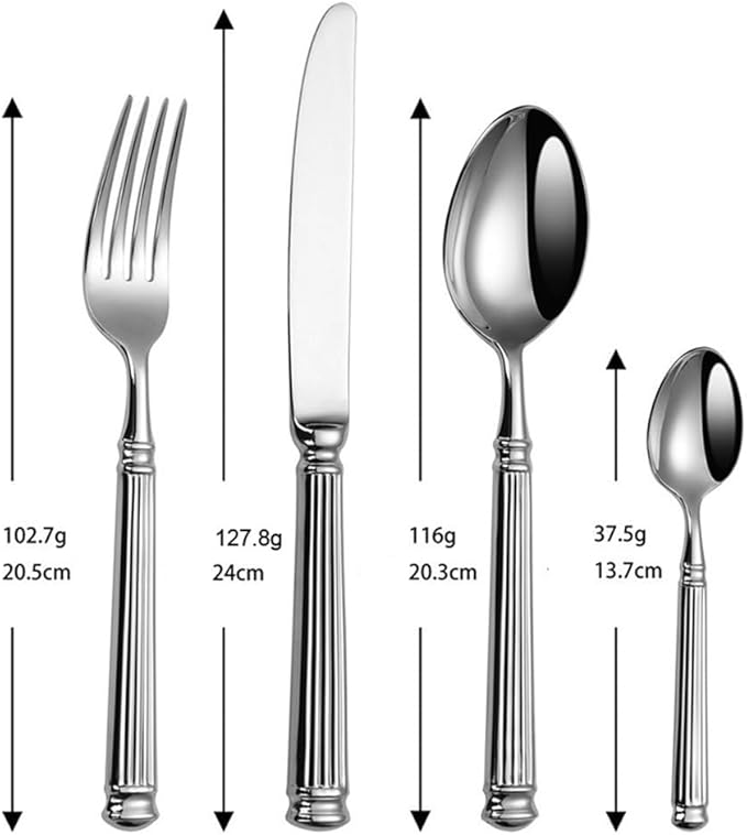 Silverware Set for 10 Flatware Set 40 Pieces Elegance Luxury Tableware Set Roman Column Handle Knives and Forks spoons 18/10 Stainless Steel Cutlery Utensil Sets for Home Restaurant Dishwasher Safe