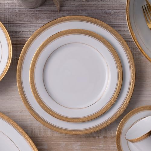 Noritake Crestwood Gold 12-Piece Dinnerware Set, Service for 4 - Image 7