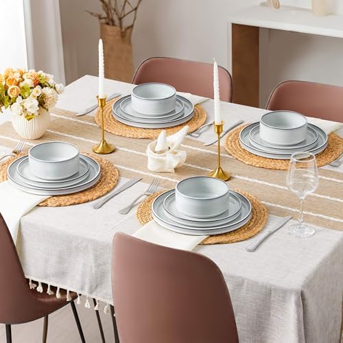 LIANYU Plates and Bowls Set for 8, 24 Piece Stoneware Dinnerware Sets - Image 6