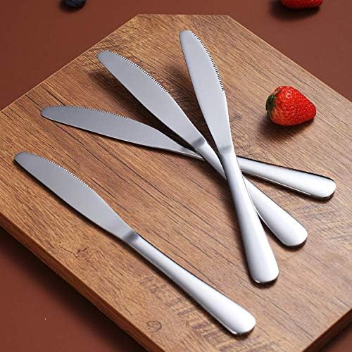 Berglander Dinner Knives Set Of 6, Stainless Steel Shiny Mirror Dinner Knife, Butter Knife Spreader Table Knives Sturdy And Dishwasher Safe - Image 5