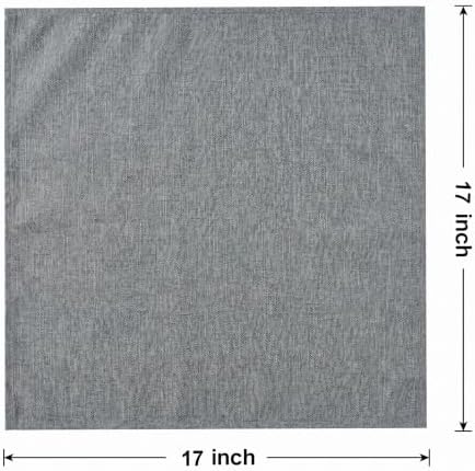 EHouseHome Waterproof Faux Linen Dinner Napkins, Set of 12, 17 x 17,Grey - Image 7