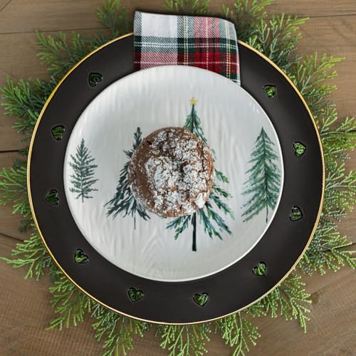 13" Round Black Charger Plates, Heart Hollow Chargers for Dinner Plates with Golden Border, Formal Table Setting Accessory Centerpiece Bluk Wedding, Valentine's Day, Galentine's Day, Set of 6 - Image 3