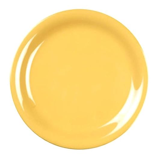 Yanco MS-109YL Mile Stone Narrow Rim Round Plate, 9" Diameter, Melamine, Yellow Color, Pack of 24