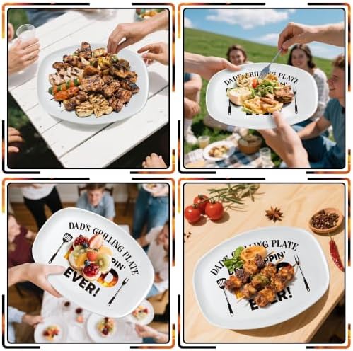 R HORSE Dad Melamine Grill Platter Gift, White Oval Barbecue Serving Tray - Image 2