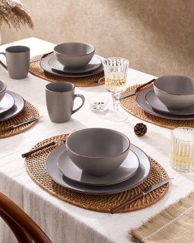 Famiware Venus Dinnerware Sets with Mugs, Ceramic Plates and Bowls for 6 - Image 2