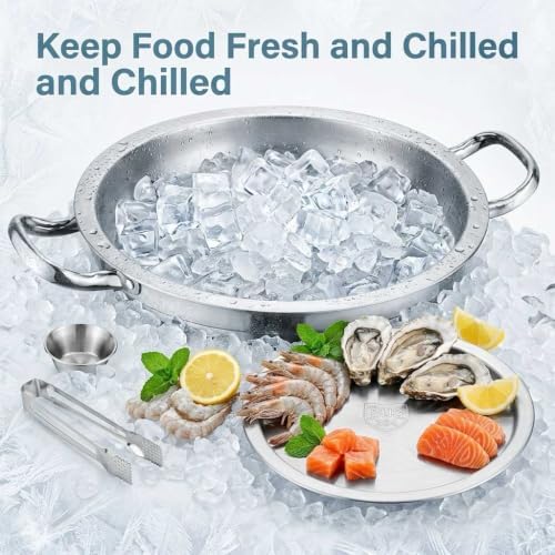 Shrimp Cocktail Serving Dish with Ice Tray, 2-Set 12 Inch Platter - Image 6